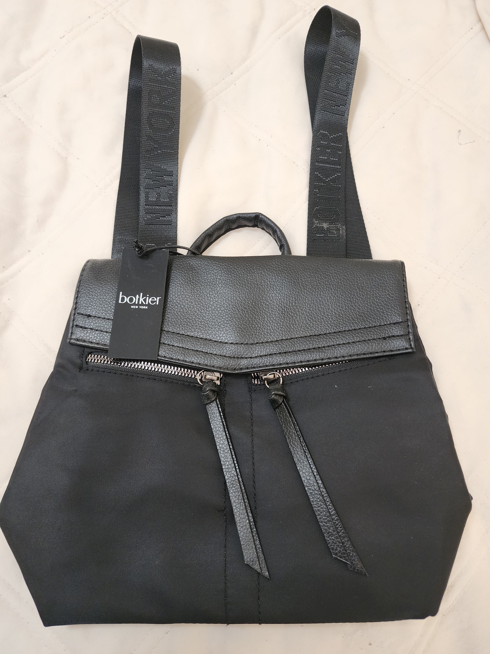 Botkier Black Nylon & Vegan Leather Backpack